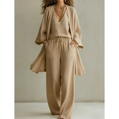 Conjunto Mujer Tres Piezas Elegante Ajuste Clásico