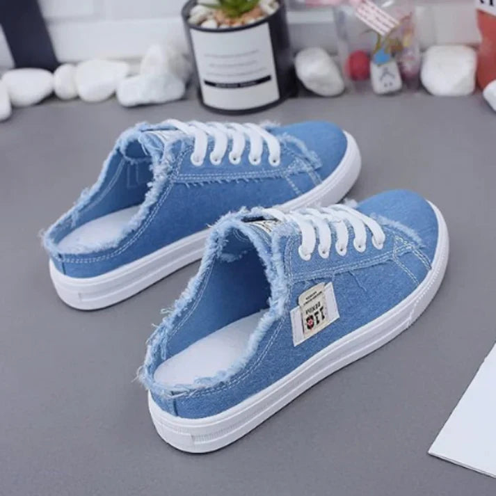 Zapatillas Mule Mujer Denim Suela Cómoda