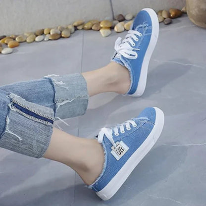 Zapatillas Mule Mujer Denim Suela Cómoda