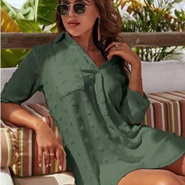 Camisa Mujer Oversize con Abertura Lateral Elegante