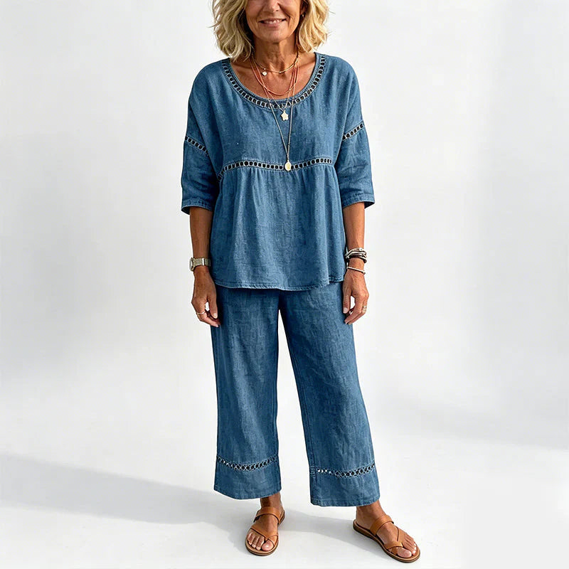 Conjunto Casual Mujer con Detalles Calados