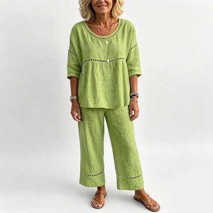 Conjunto Casual Mujer con Detalles Calados