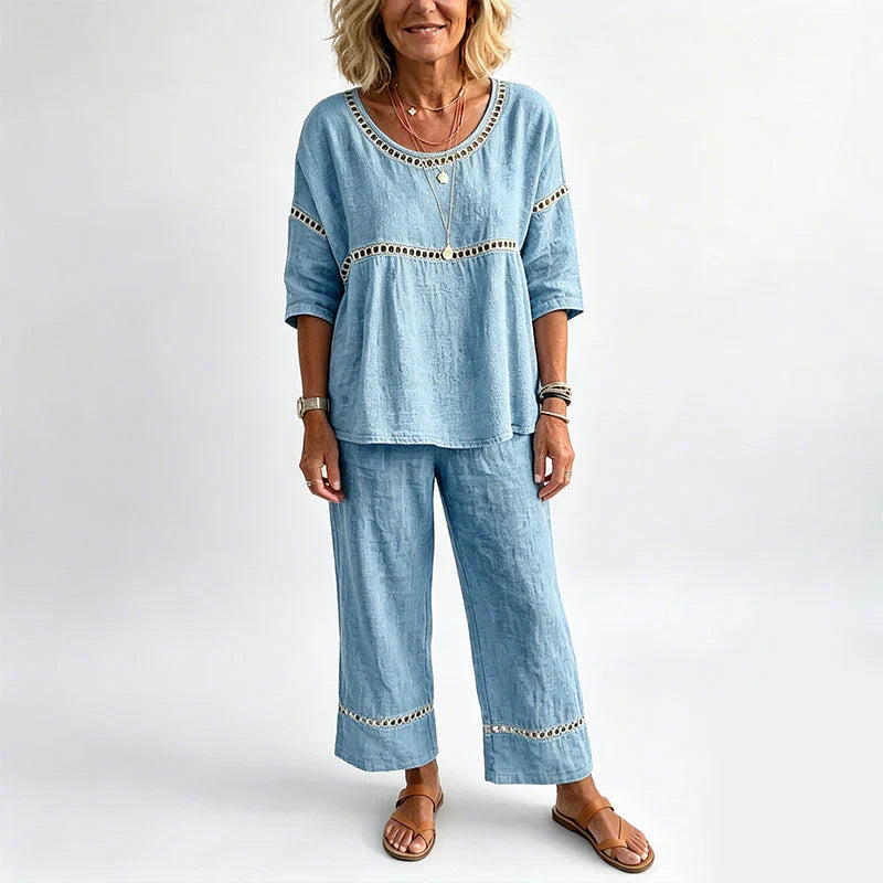 Conjunto Casual Mujer con Detalles Calados