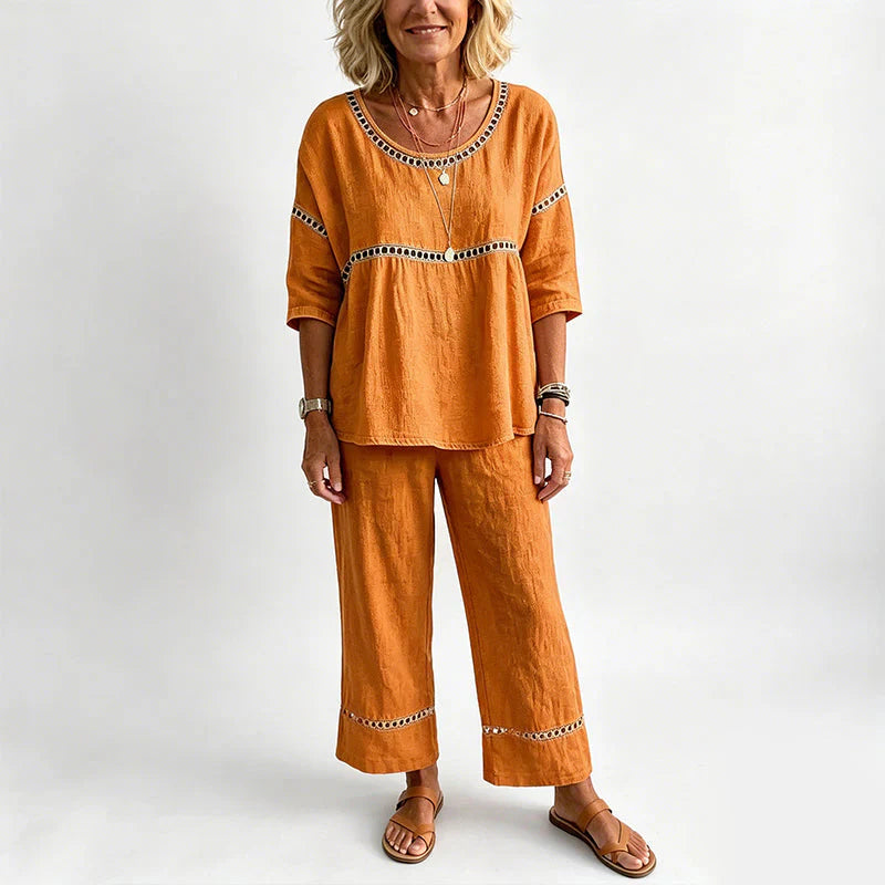 Conjunto Casual Mujer con Detalles Calados
