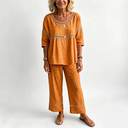 Conjunto Casual Mujer con Detalles Calados