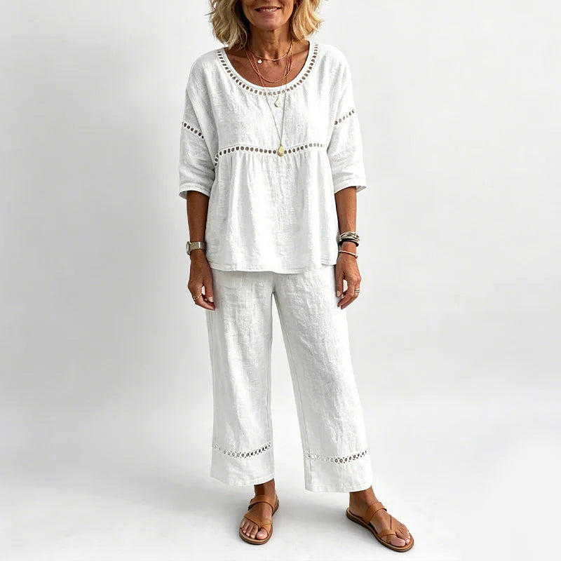 Conjunto Casual Mujer con Detalles Calados