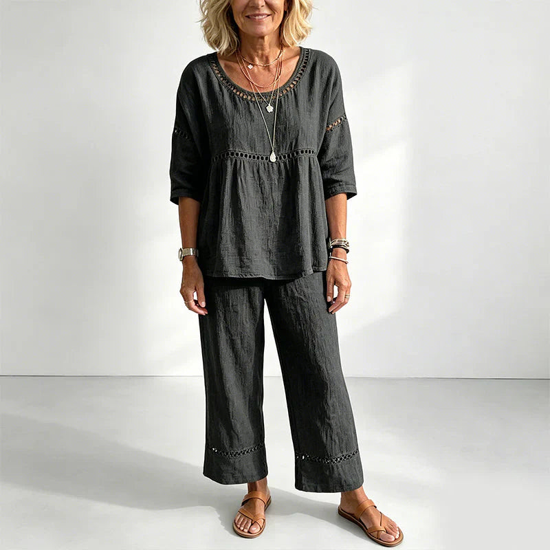 Conjunto Casual Mujer con Detalles Calados