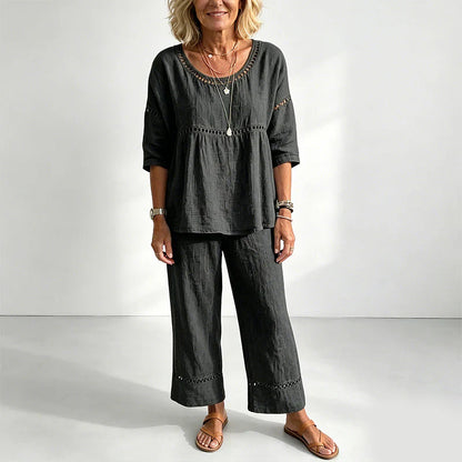 Conjunto Casual Mujer con Detalles Calados
