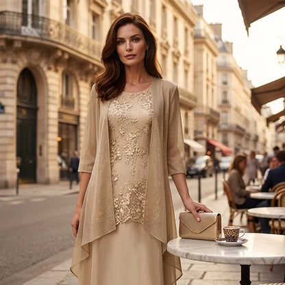 Conjunto mujer vestido y chaqueta elegante