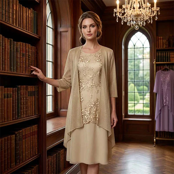 Conjunto mujer vestido y chaqueta elegante