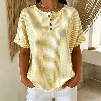 Blusa Mujer de Rayas Estilo Francés Ajuste Clásico