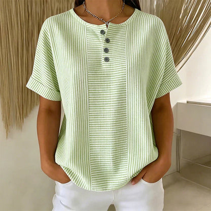 Blusa Mujer de Rayas Estilo Francés Ajuste Clásico