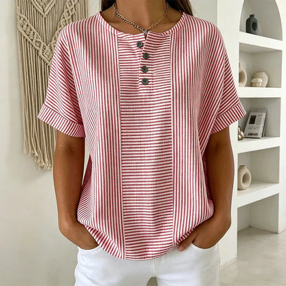 Blusa Mujer de Rayas Estilo Francés Ajuste Clásico