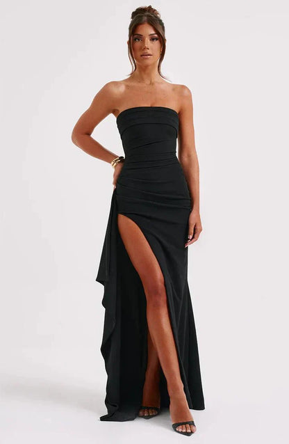 Vestido maxi mujer sin hombros ligero y elegante verano