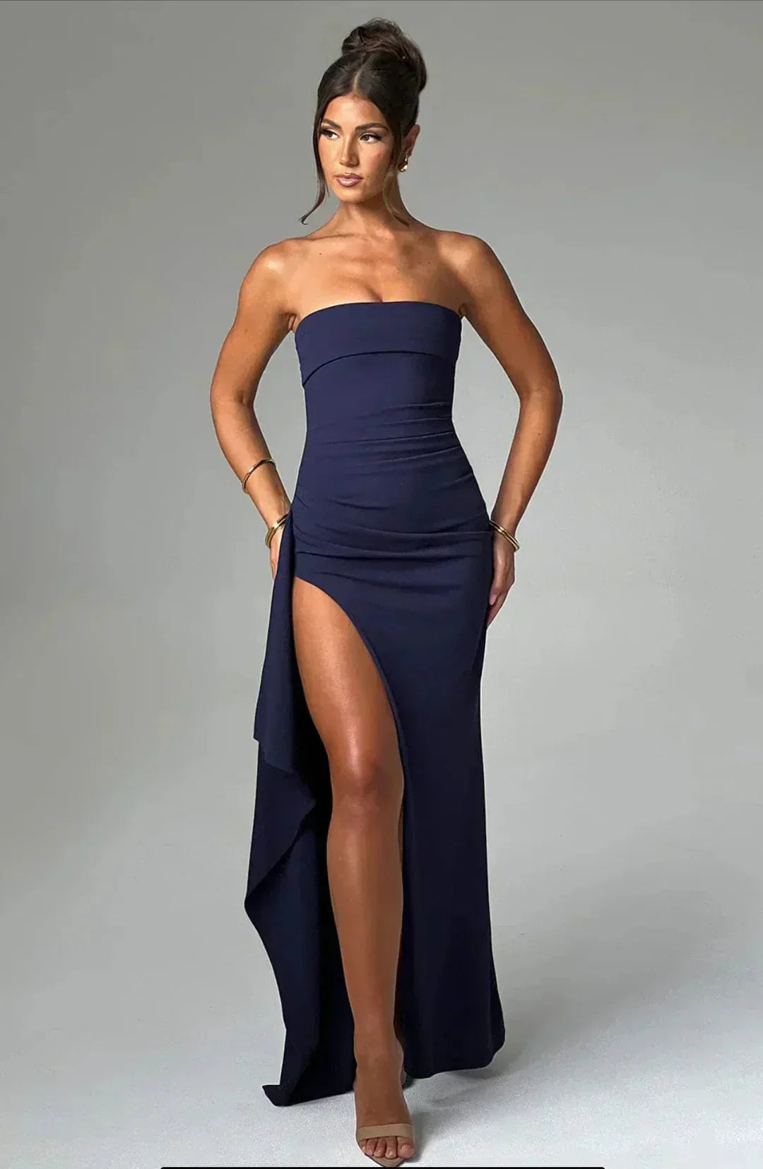 Vestido maxi mujer sin hombros ligero y elegante verano