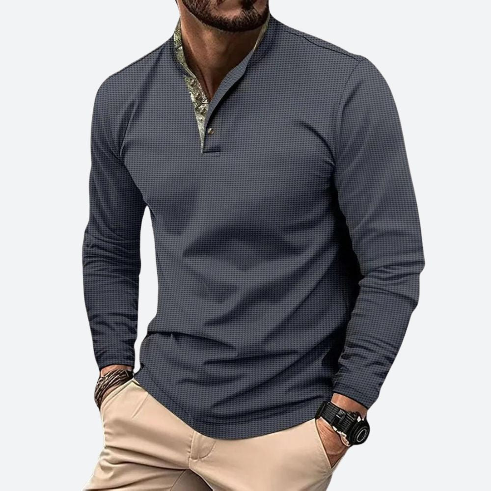 Camisa Hombre Semitransparente Manga Larga Ajuste Regular
