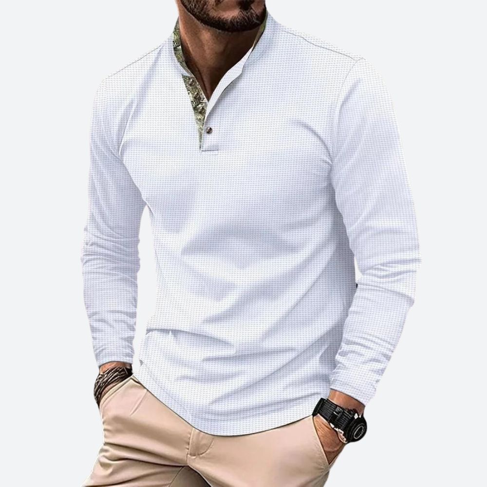 Camisa Hombre Semitransparente Manga Larga Ajuste Regular