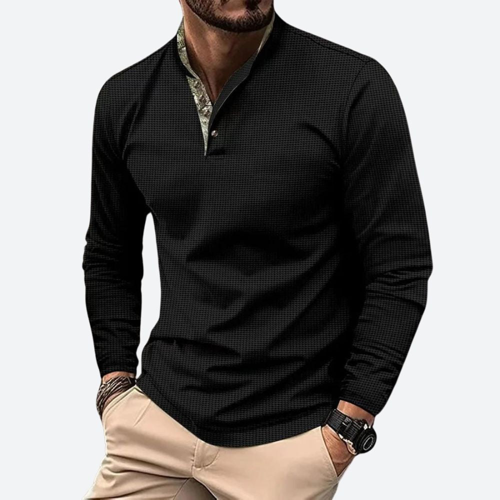 Camisa Hombre Semitransparente Manga Larga Ajuste Regular