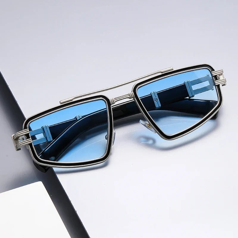 Gafas de sol Unisex montura metálica angular doble puente protección - Mavetta