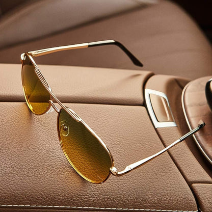Gafas de sol unisex estilo aviador con lentes degradadas y protección