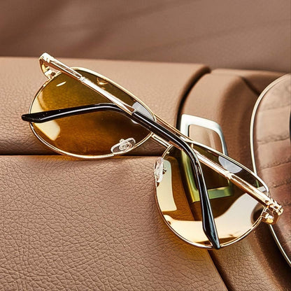 Gafas de sol unisex estilo aviador con lentes degradadas y protección