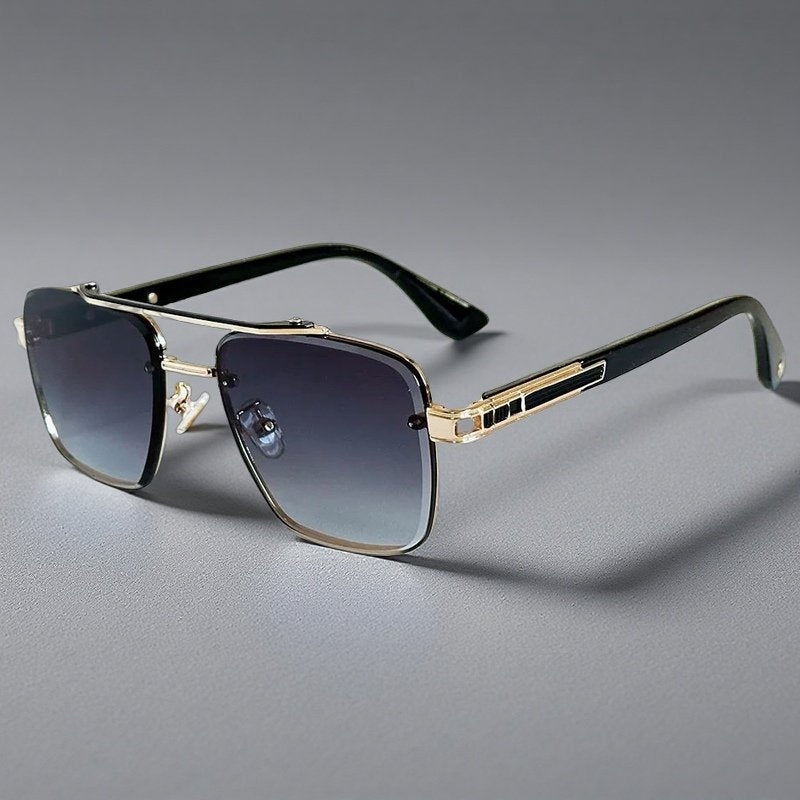 Gafas de sol Unisex estilo aviador cuadrado aleación lentes degradados