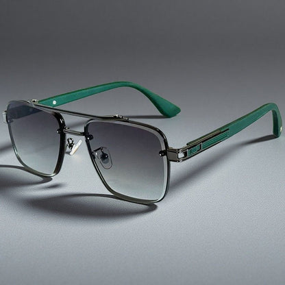 Gafas de sol Unisex estilo aviador cuadrado aleación lentes degradados