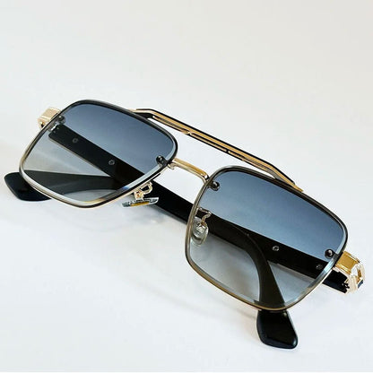 Gafas de sol Unisex estilo aviador cuadrado aleación lentes degradados