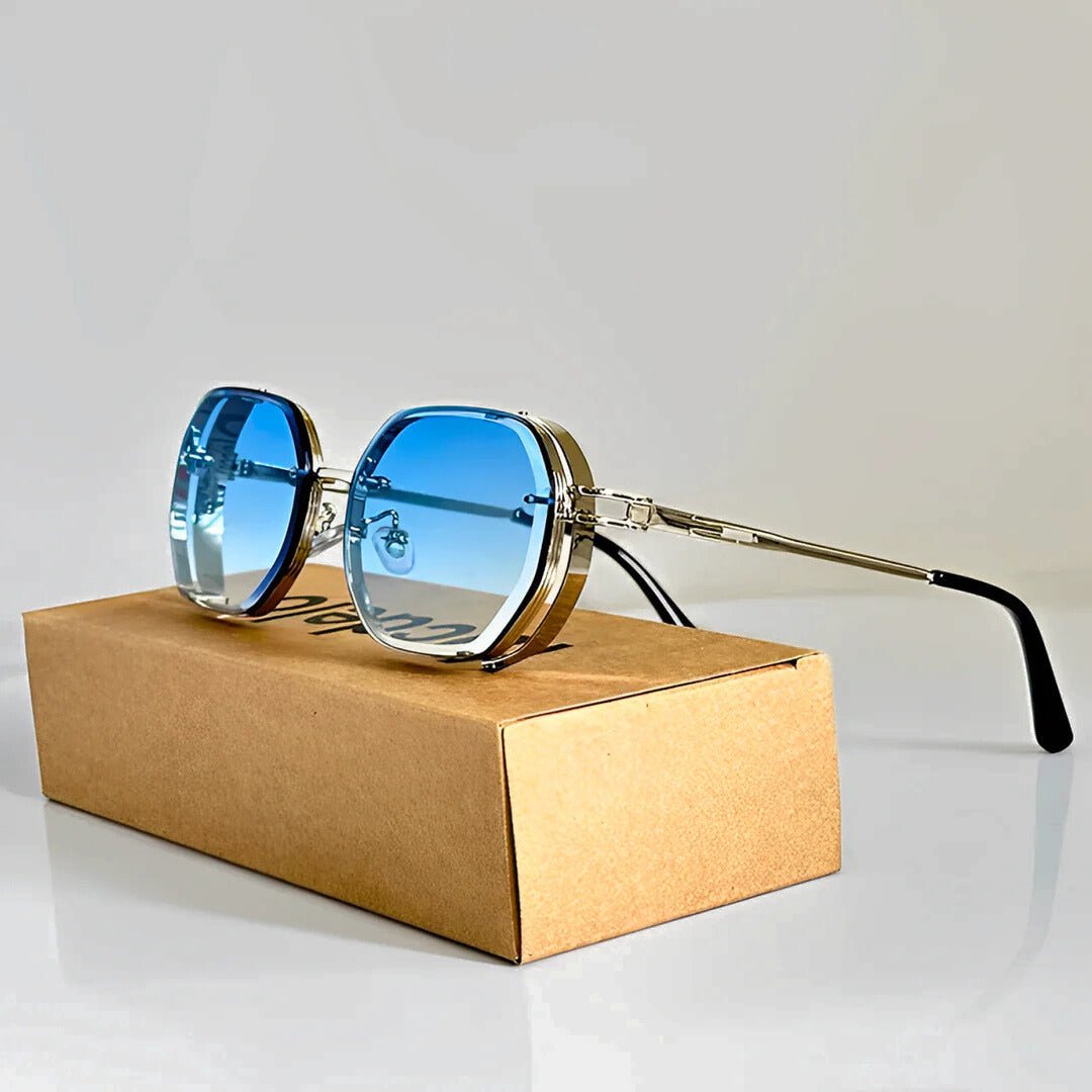 Gafas de sol unisex estilo aviador con lentes degradados y protección