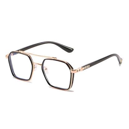 Gafas de sol unisex montura cuadrada lentes transparentes filtro luz