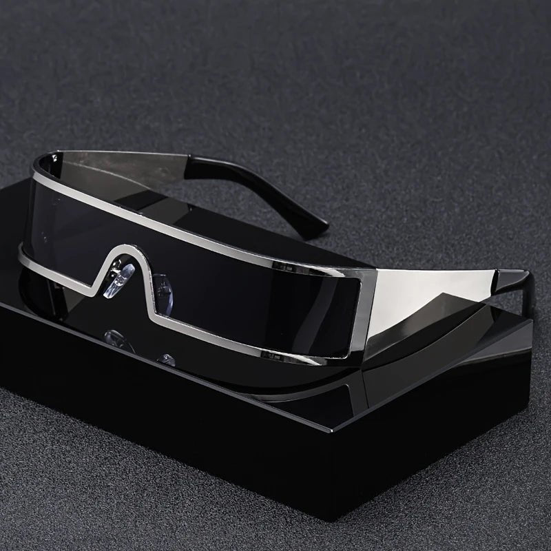 Gafas de sol unisex estilo visor futuristas envolventes