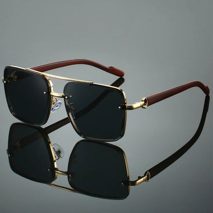 Gafas de sol unisex aviador varillas de madera polarizadas UV400 - Mavetta