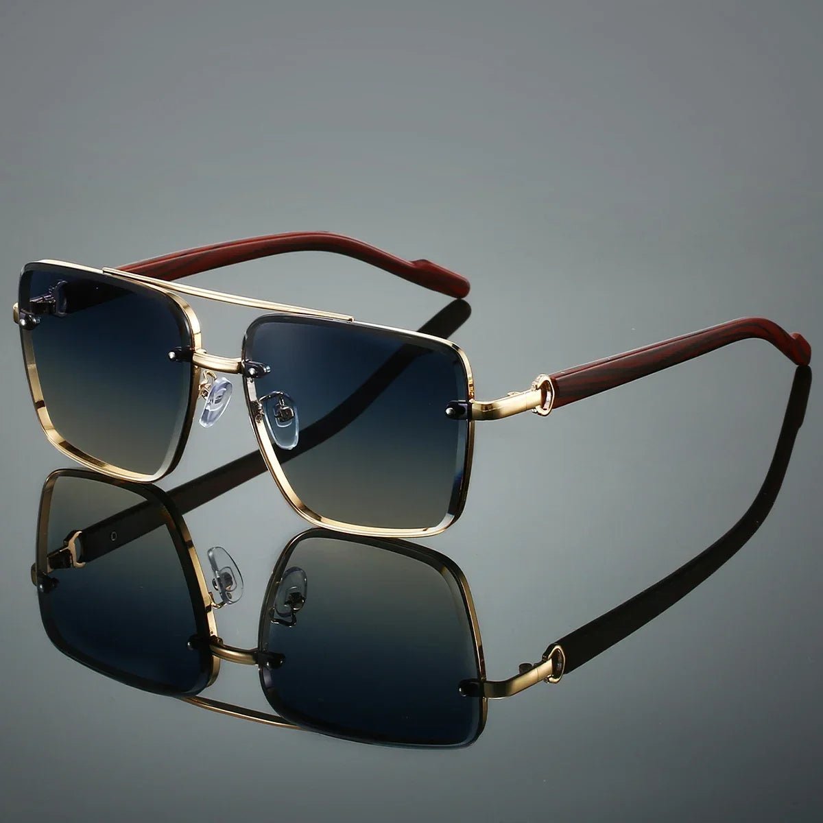 Gafas de sol unisex aviador varillas de madera polarizadas UV400
