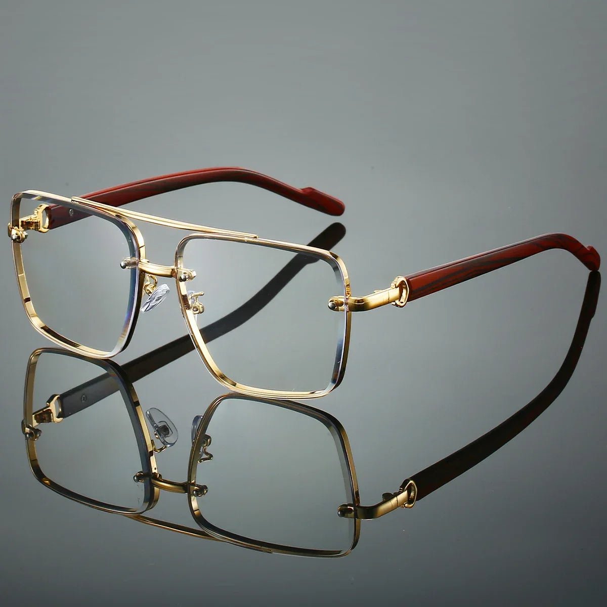 Gafas de sol unisex aviador varillas de madera polarizadas UV400