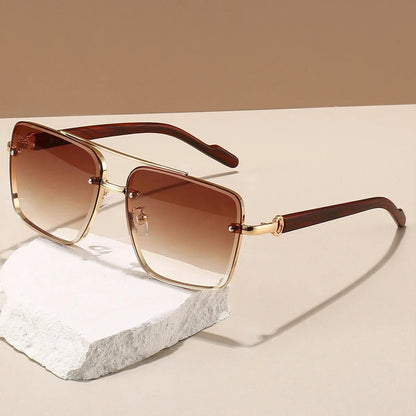 Gafas de sol unisex aviador varillas de madera polarizadas UV400
