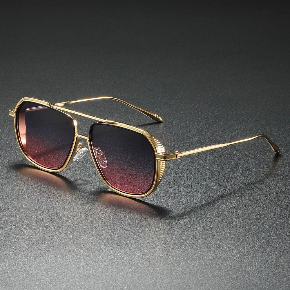 Gafas de sol Unisex Montura metálica Estilo aviador Lentes degradados