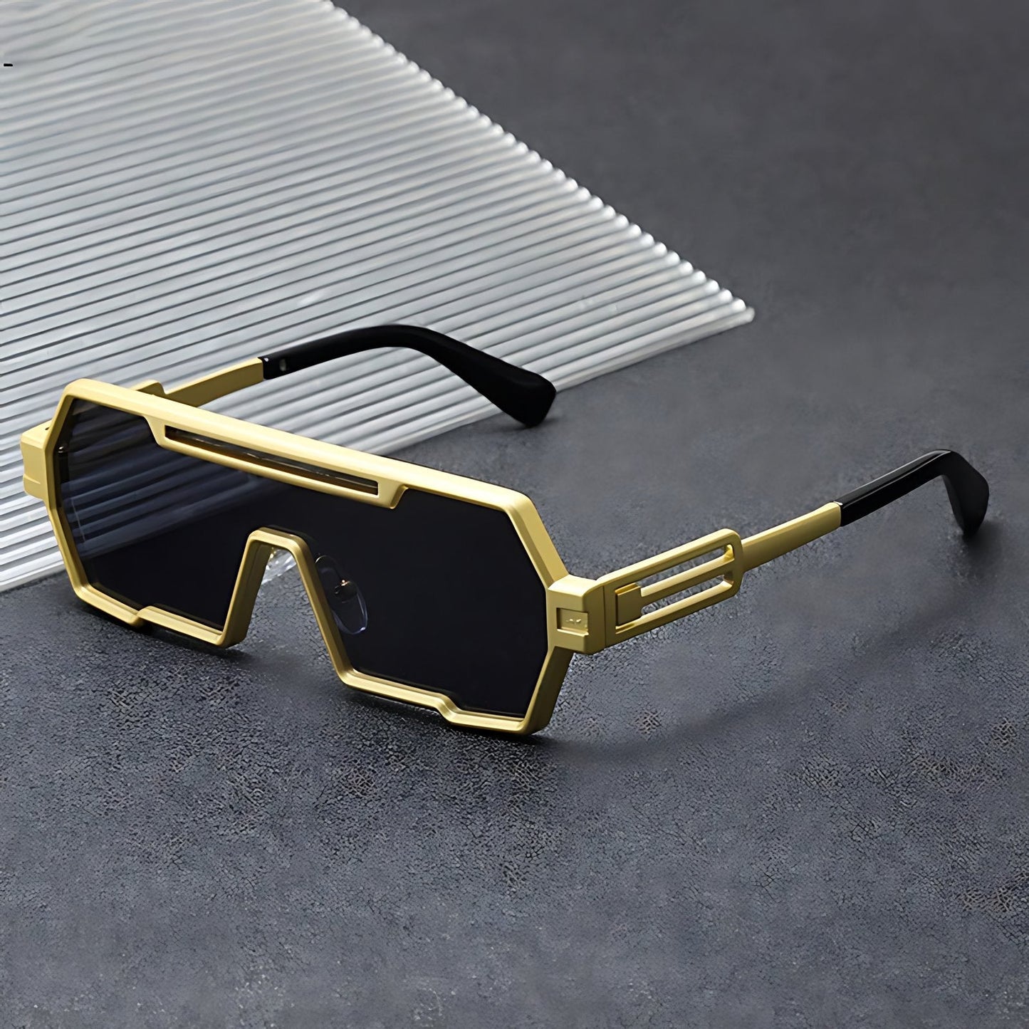 Gafas de sol Unisex montura cuadrada estilo steampunk con protección