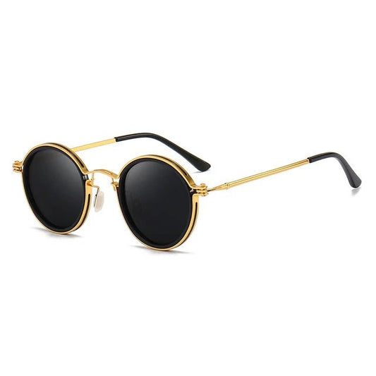 Gafas de sol unisex montura redonda polarizadas varillas metálicas - Mavetta