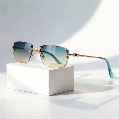 Gafas de sol Unisex varillas metálicas lentes degradados UV400