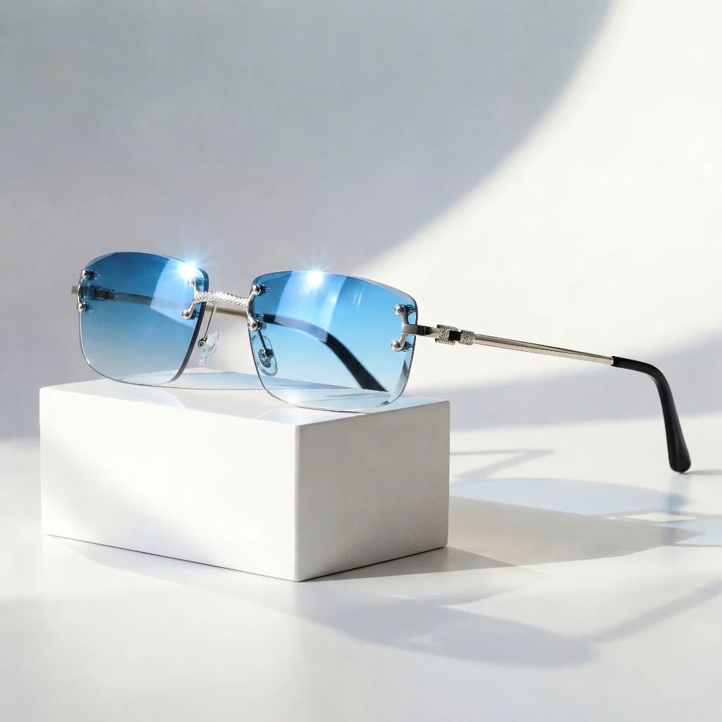 Gafas de sol Unisex varillas metálicas lentes degradados UV400