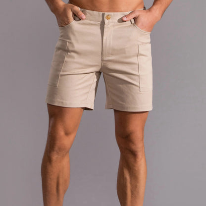Bermudas cargo hombre algodón corte recto
