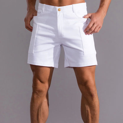 Bermudas cargo hombre algodón corte recto
