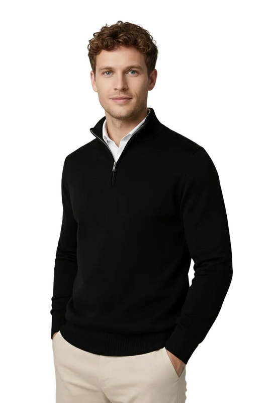 Jersey hombre con media cremallera y cuello alto - Mavetta