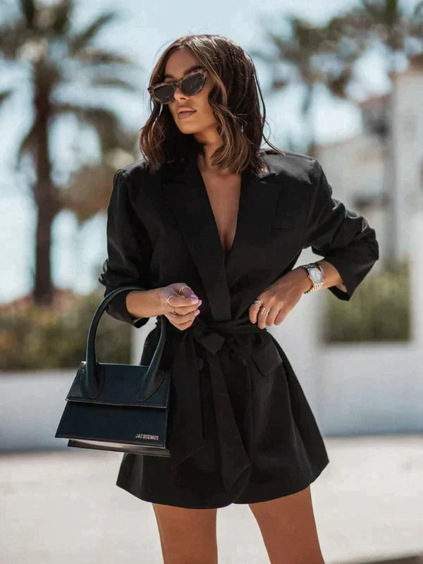Blazer mujer de tela entrelazada estilo profesional