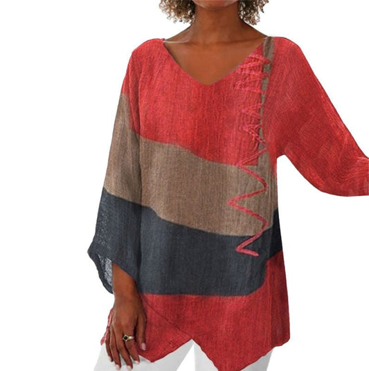 Blusa Mujer Oversize Manga Larga Escote en V - Mavetta