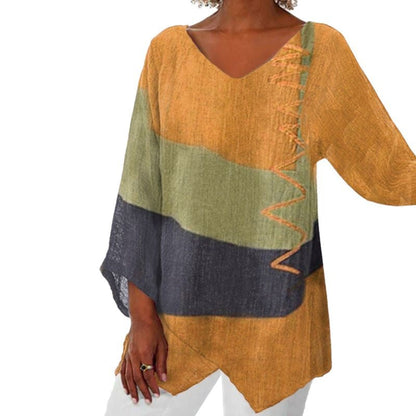 Blusa Mujer Oversize Manga Larga Escote en V