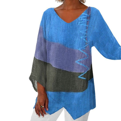 Blusa Mujer Oversize Manga Larga Escote en V