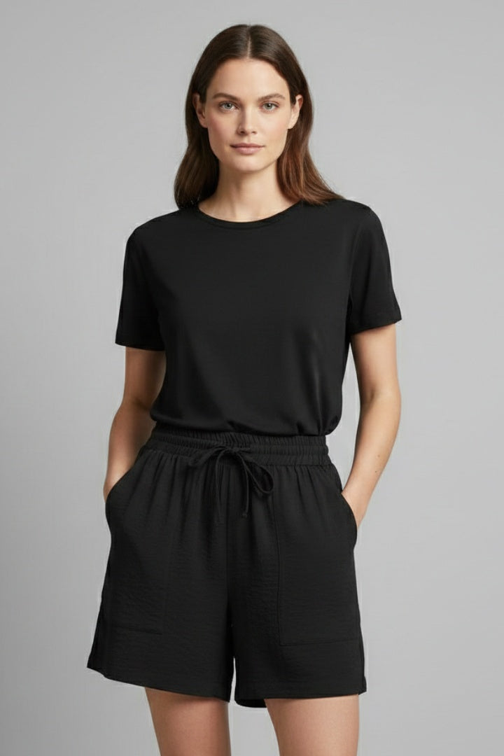 Pantalón Corto Deportivo Mujer Algodón Cintura Elástica Ajustable