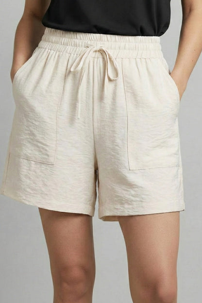 Pantalón Corto Deportivo Mujer Algodón Cintura Elástica Ajustable