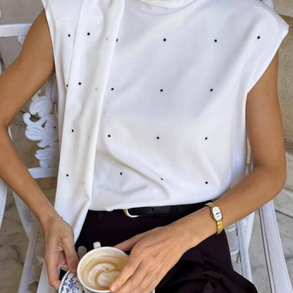 Mujer Sin Mangas Cuello Alto Ajuste Slim